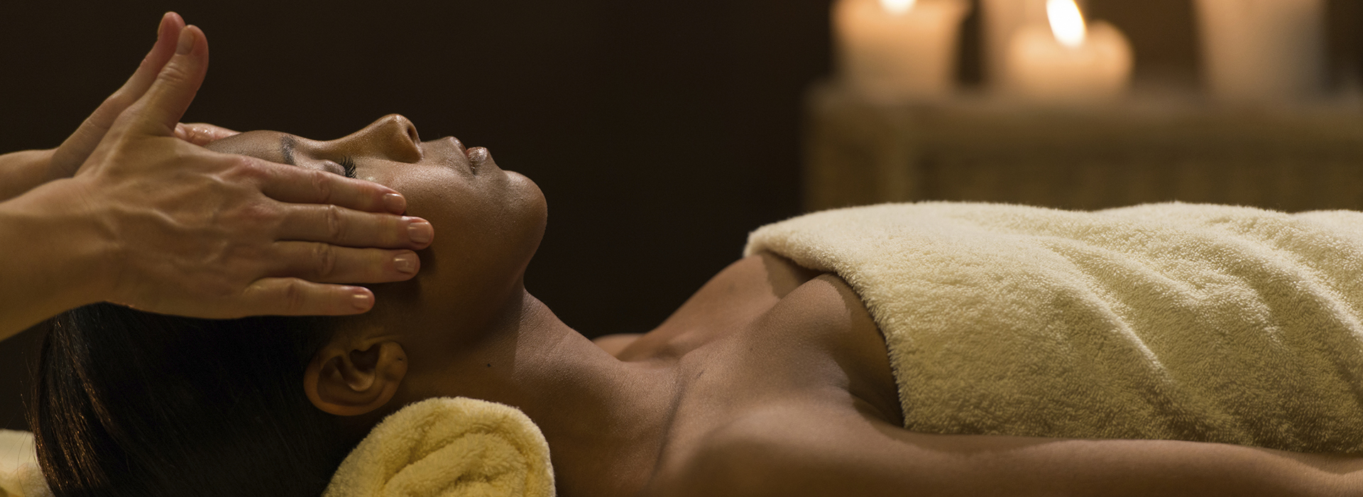 Mulatto Woman Having A Head Massage